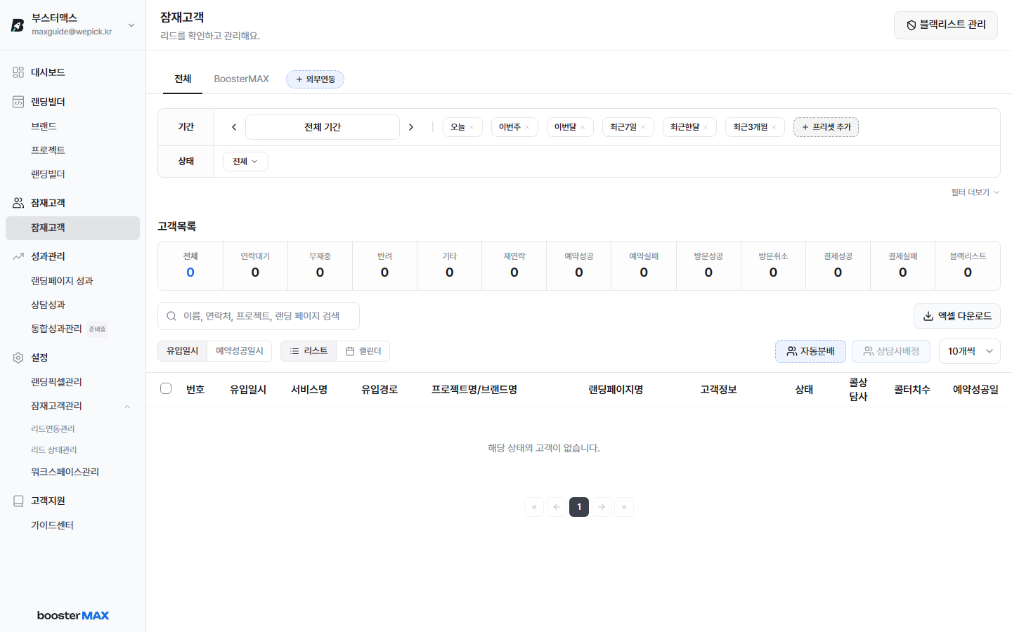 기간 필터 — 프리셋